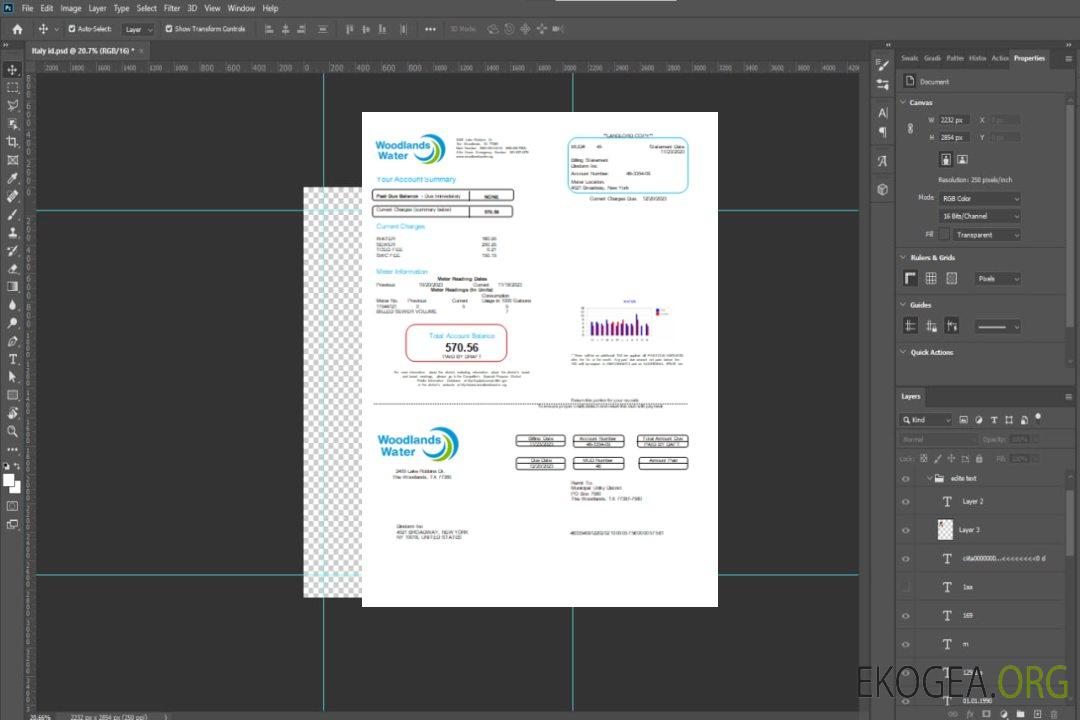 Facture commerciale du service public de Woodlands Water, SCR template Facture commerciale du service public de Woodlands Water, SCR template